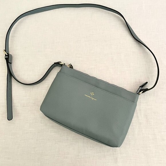 Nanette Lepore Gray Crossbody Bag Faux Leather Adjustable Strap - Picture 1 of 10